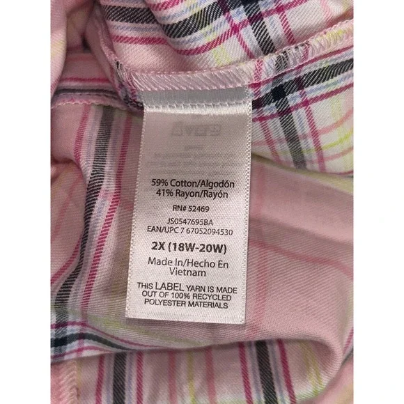 Joyspun Womens Pink Plaid Pajama Shorts Plus Size 2X 18W-20W Cotton Rayon Boxers - Picture 4 of 4